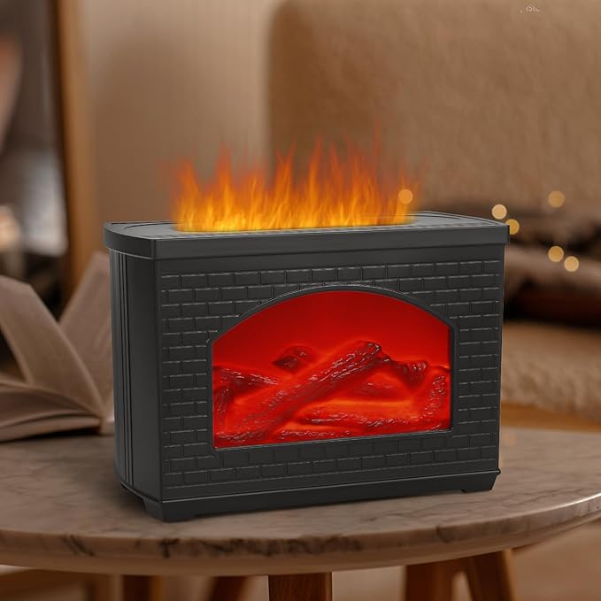 Aroma Diffuser with Fireplace Flame Light Noon Marrt