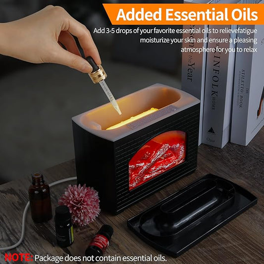 Aroma Diffuser with Fireplace Flame Light Noon Marrt